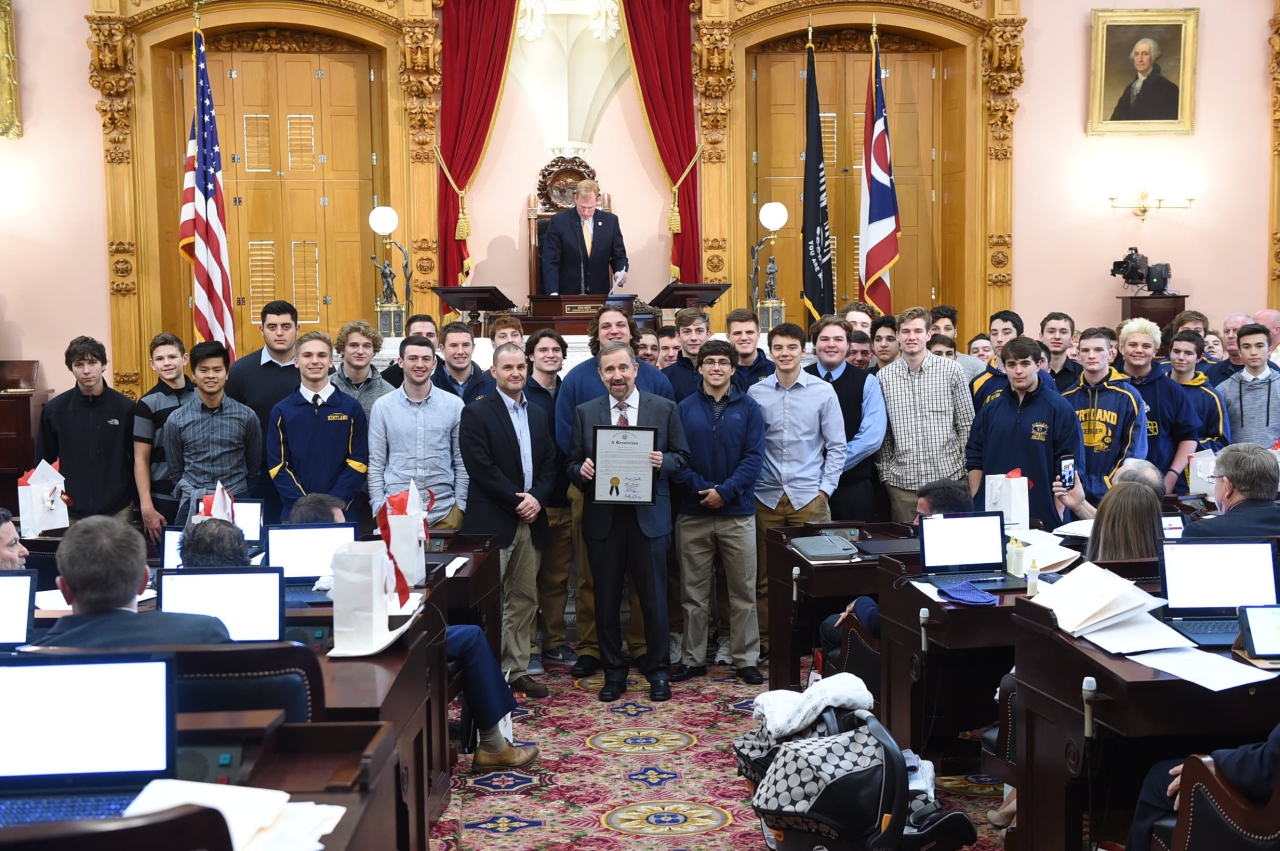 State Representative Ron Young Honors Kirtland Hornets at Ohio Statehouse