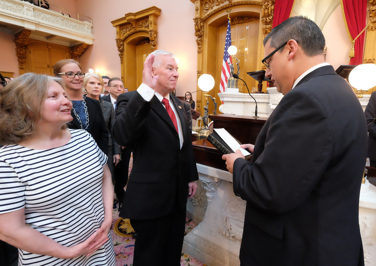 Rep. Dean being sworn in as a State Representative