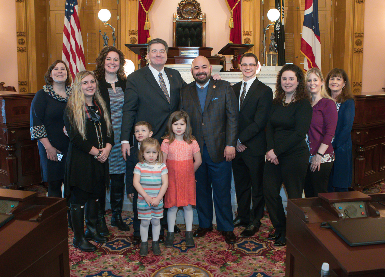 Rep. Patton and family with Speaker Rosenberger on opening day of 132nd General Assembly.