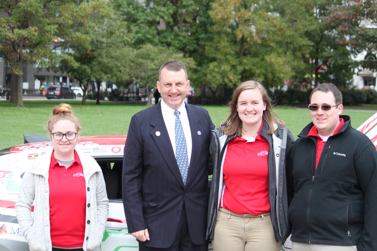 Rep. Miller with members of the award-winning Ohio State EcoCAR Team