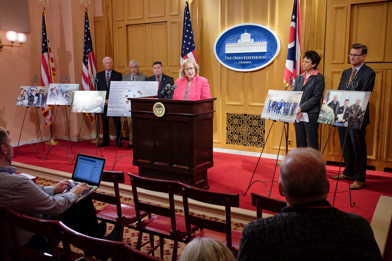 Rep. Lanese during press conference to discuss BRAC & Military Affairs Task Force report Tuesday, May 29, 2018.