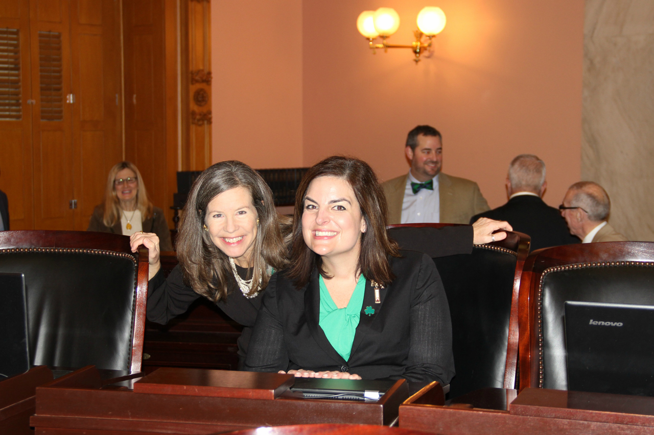 Rep. Kelly on her first session day of the 132nd General Assembly with former Rep. Driehaus