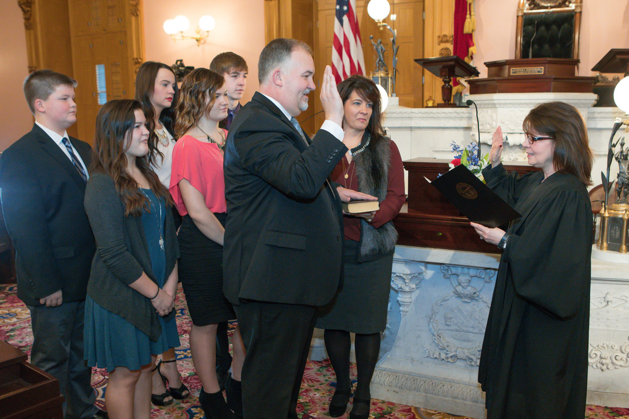 Rep. Kick is sworn in as state representative to Ohio's 70th House District of the 132nd General Assembly.