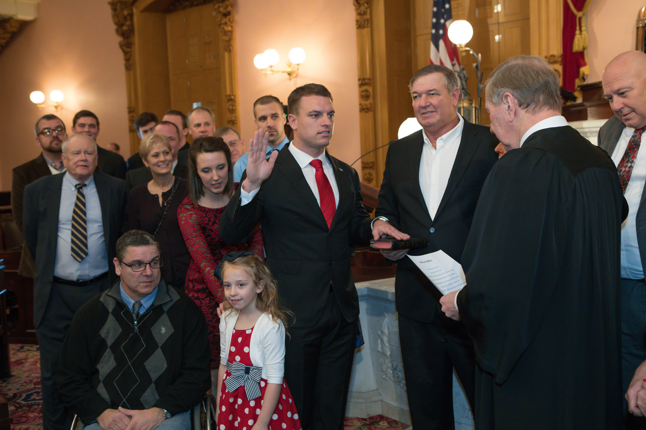 Rep. Edwards swearing in to the 132nd General Assembly
