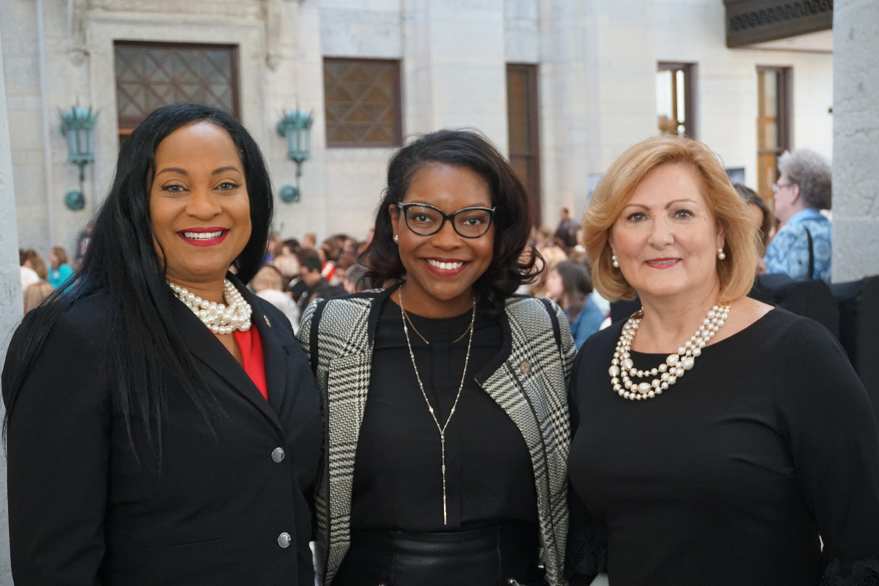 Rep. Galonski with Leader Emilia Strong Sykes and Senator Teresa Fedor at the 10th annual Human Trafficking Awareness Day event at the Statehouse