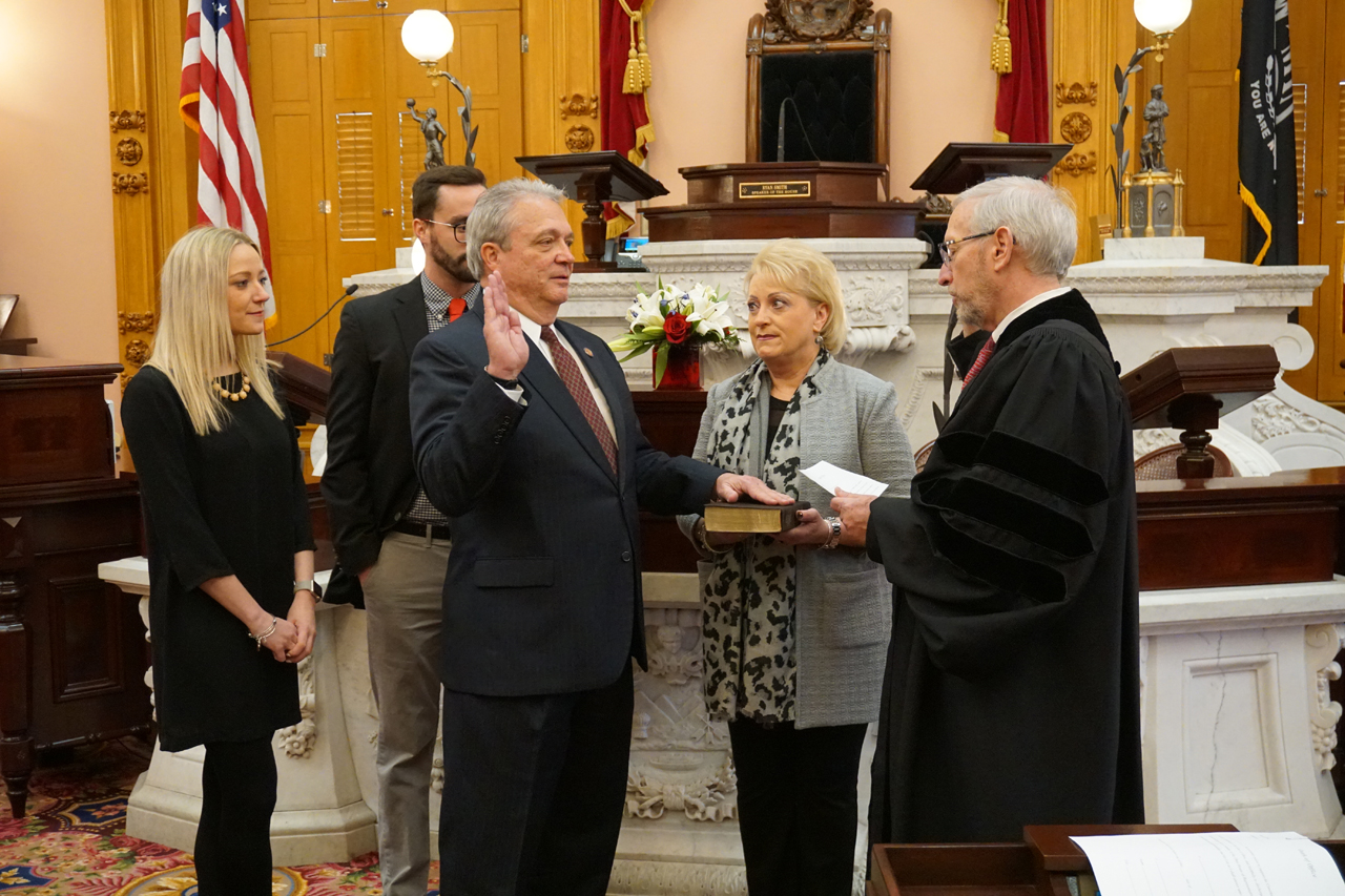 State Representative Richard Brown is sworn in to the 133rd General Assembly with his friends and family