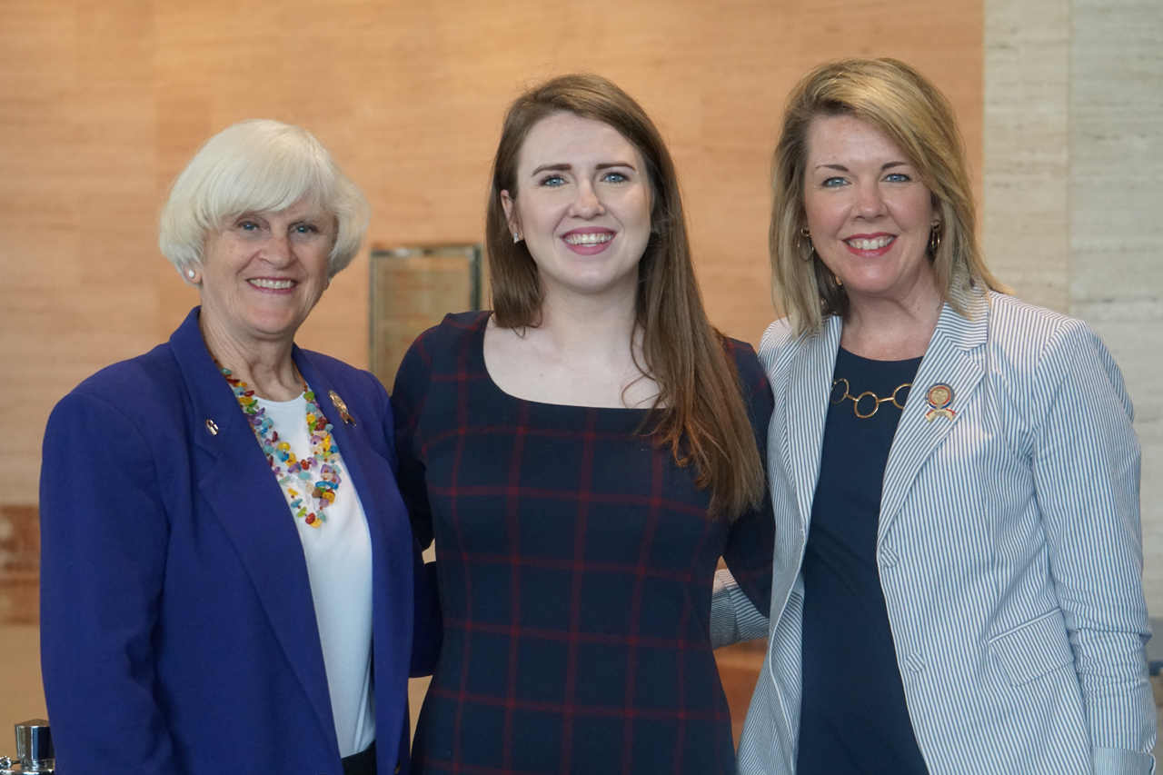 Rep. Sweeney at 2019 Women's Lobby Day with Reps. Mary Lightbody (D-Westerville) and Allison Russo (D-Upper Arlington)