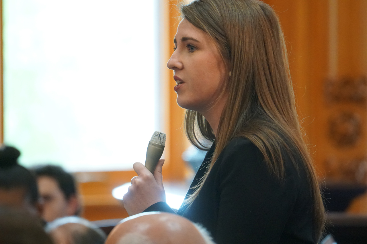 Rep. Sweeney speaks during House Session in support of her bipartisan legislation regarding higher education