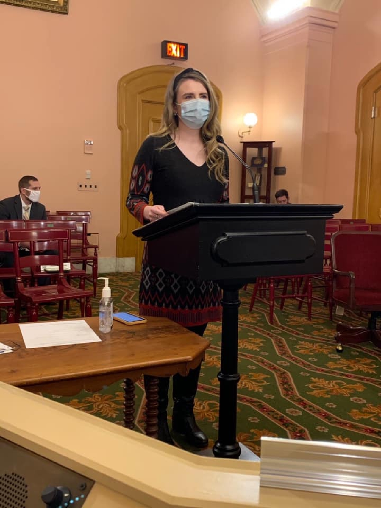 Rep. Sweeney testifies in front of the Transportation and Public Safety Committee regarding H.B. 766, her bill which would create the Ohio Aerospace Institute license plate