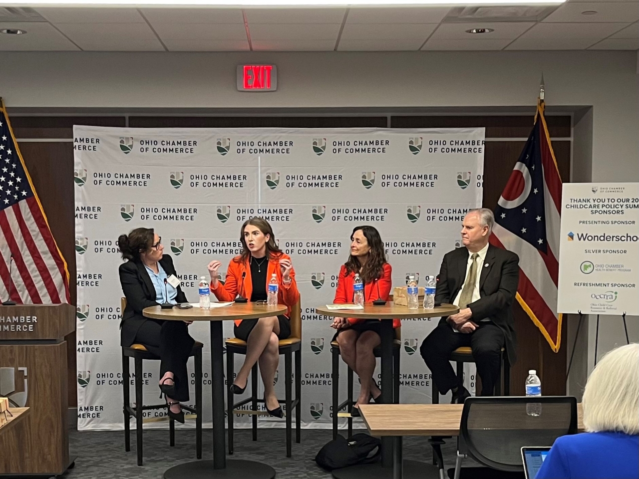 Rep. Sweeney speaks on a panel at the Ohio Chamber's Child Care Policy Summit about the need to expand access to quality, affordable child care
