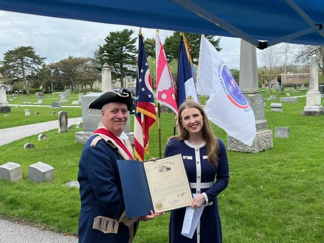 Rep. Sweeney joins the Western Reserve Society Sons of the American Revolution for their celebration of the 250th Anniversary of the start of the American Revolution