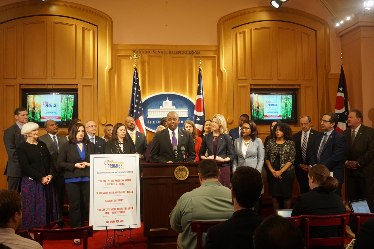 Rep. Robinson joins Democratic lawmakers to unveil the Ohio Promise, a blueprint to renew the Buckeye State's promise of better jobs and brighter futures