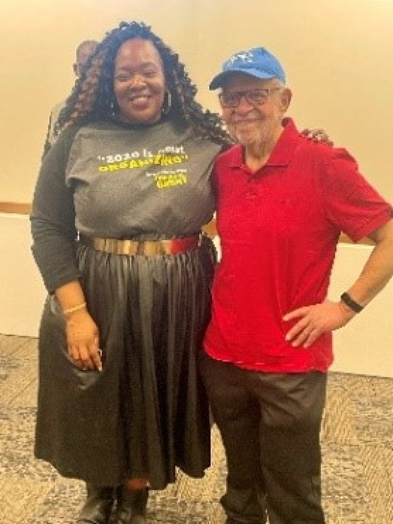 Rep. Brent with constituent at Cleveland Heights Town Hall 2025