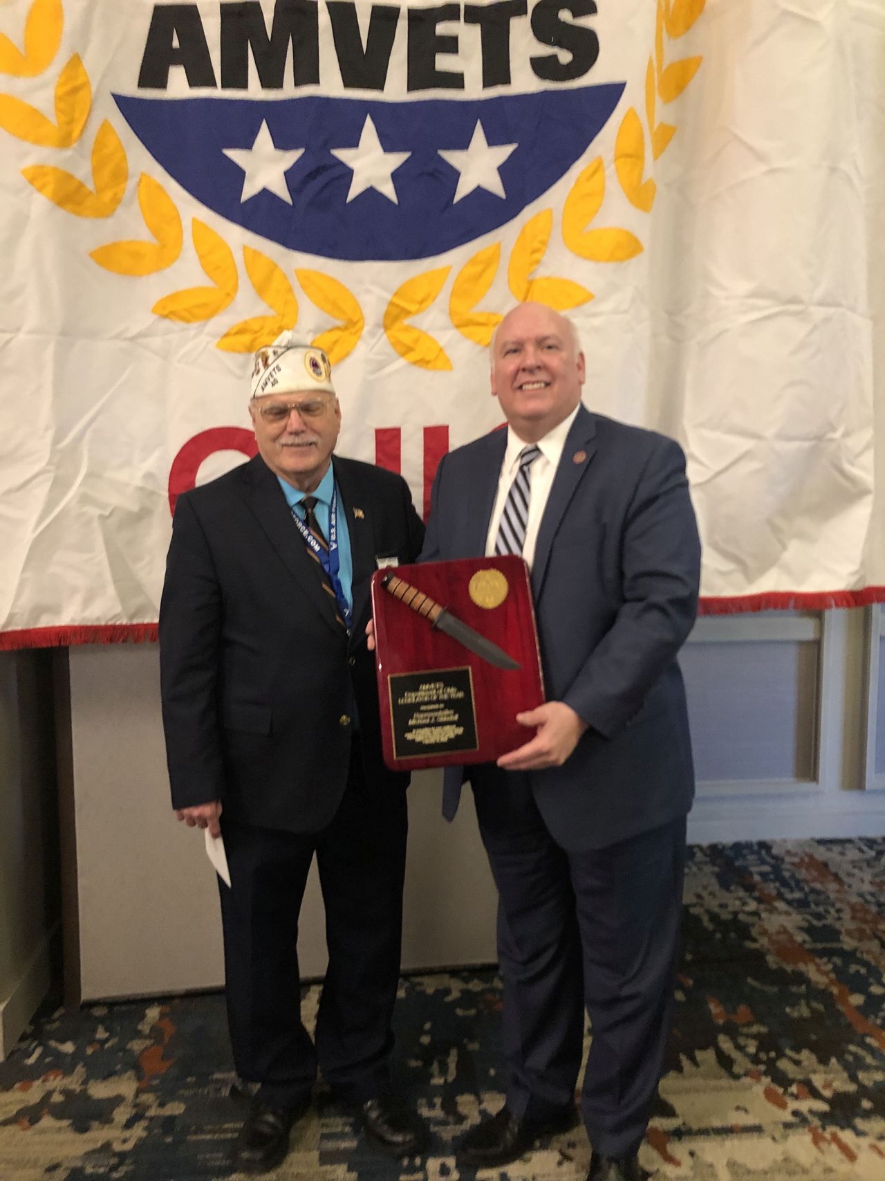 Rep. Skindell receives 2019 Legislator of the Year Award from AMVETS Dept. of Ohio.