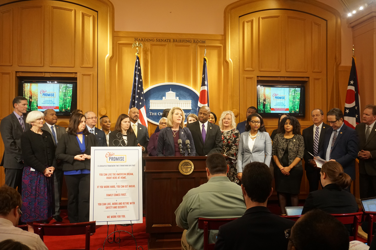 Rep. Russo joins Democratic lawmakers to unveil the Ohio Promise, a blueprint to renew the Buckeye State's promise of better jobs and brighter futures