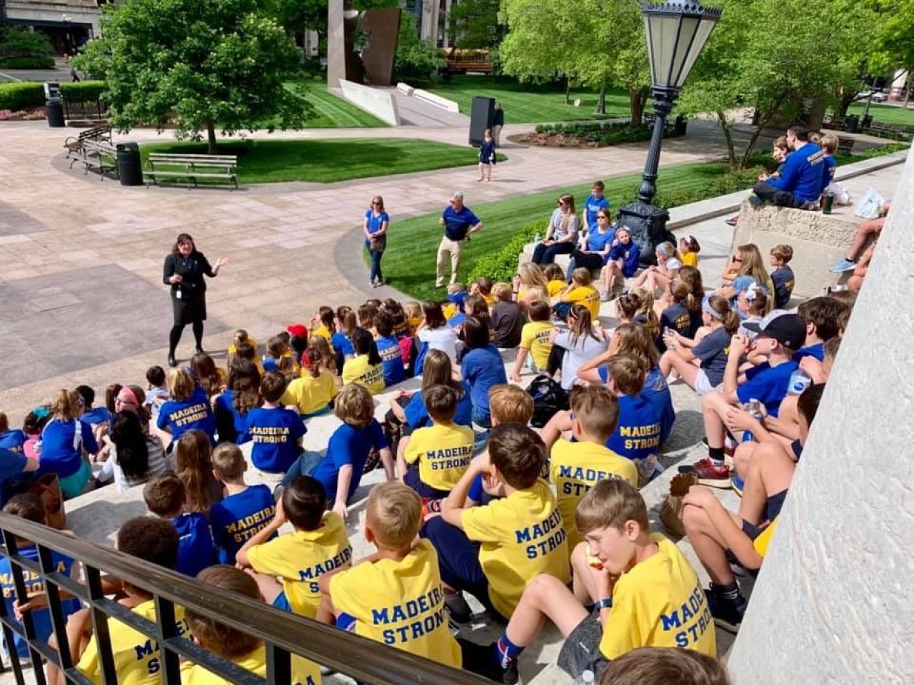 Speaking to Madeira 4th graders at the Statehouse in 2019
