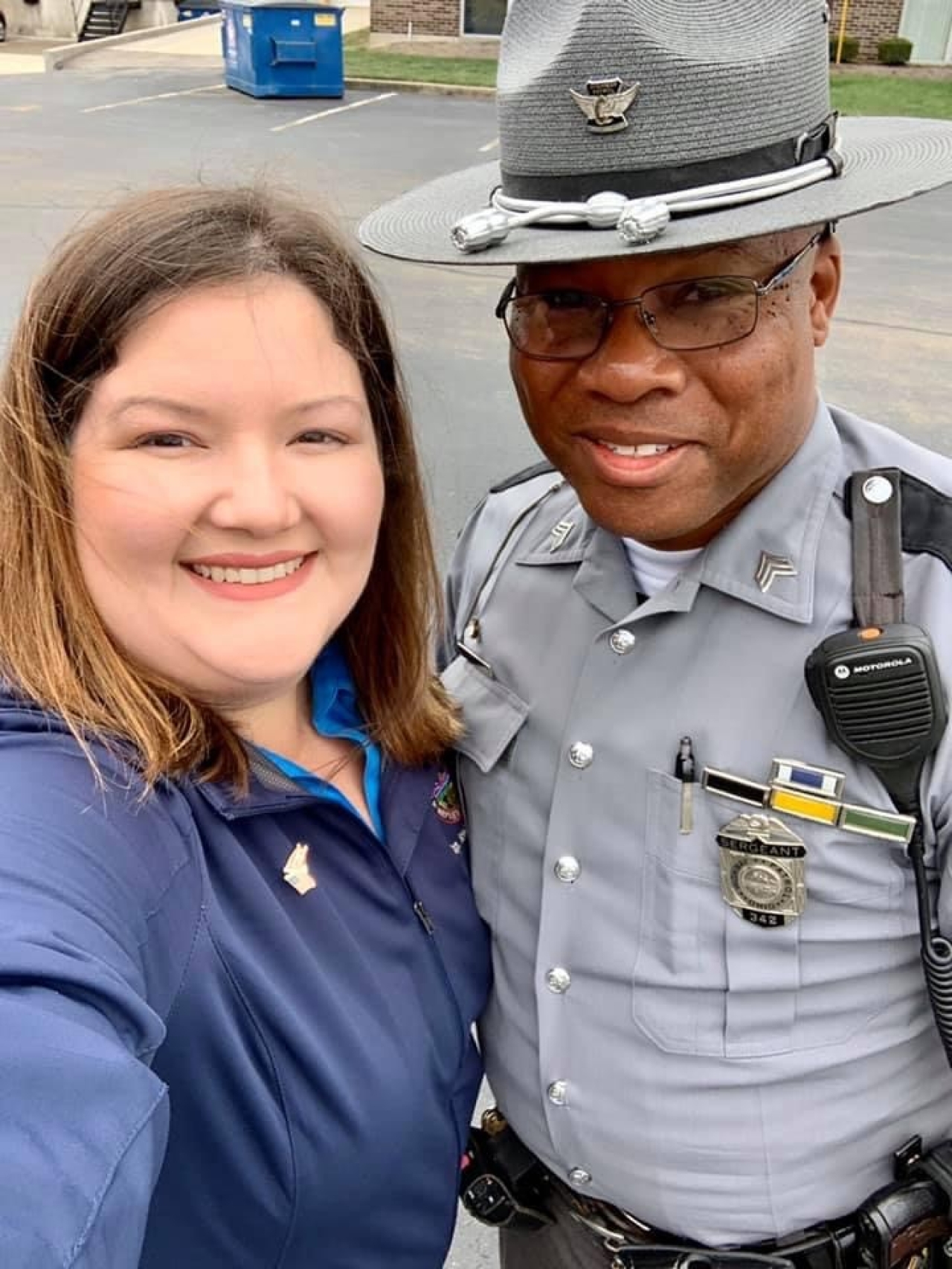 Rep. Miranda with an Ohio State Highway Patrol officer