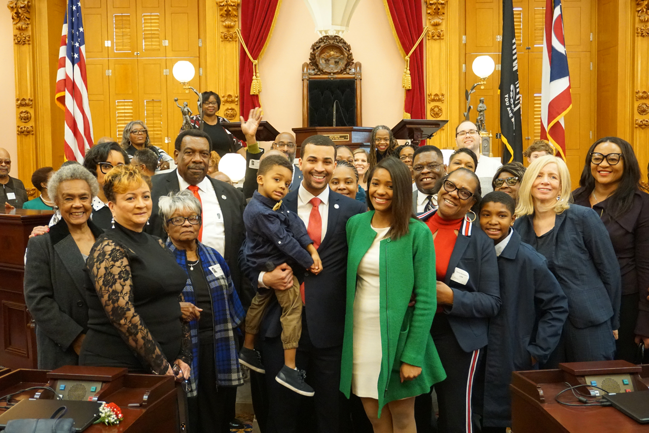 State Representative Sedrick Denson is sworn in to the 133rd General Assembly alongside his friends and family