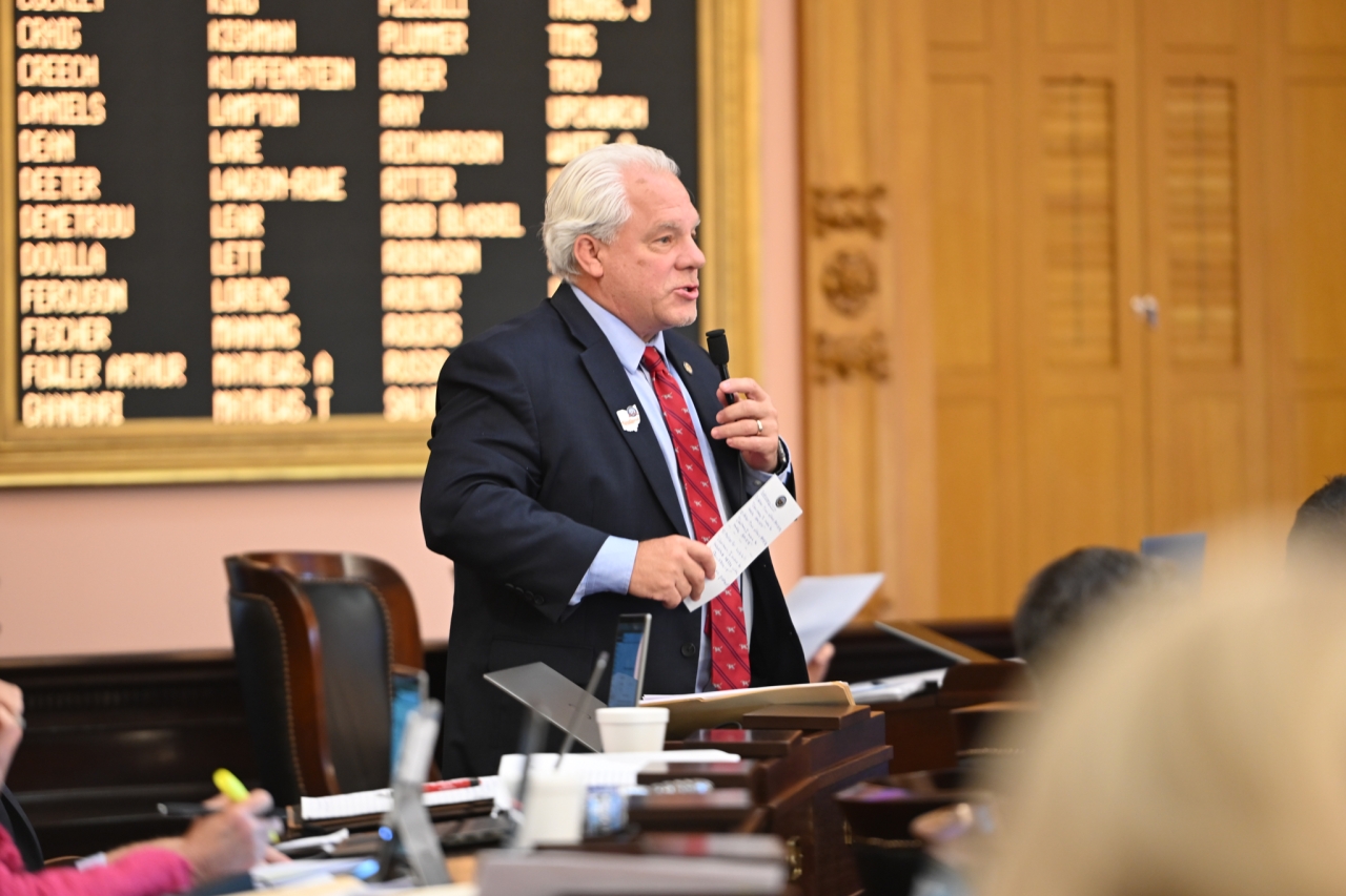 Rep. Plummer speaks on the House floor during session.