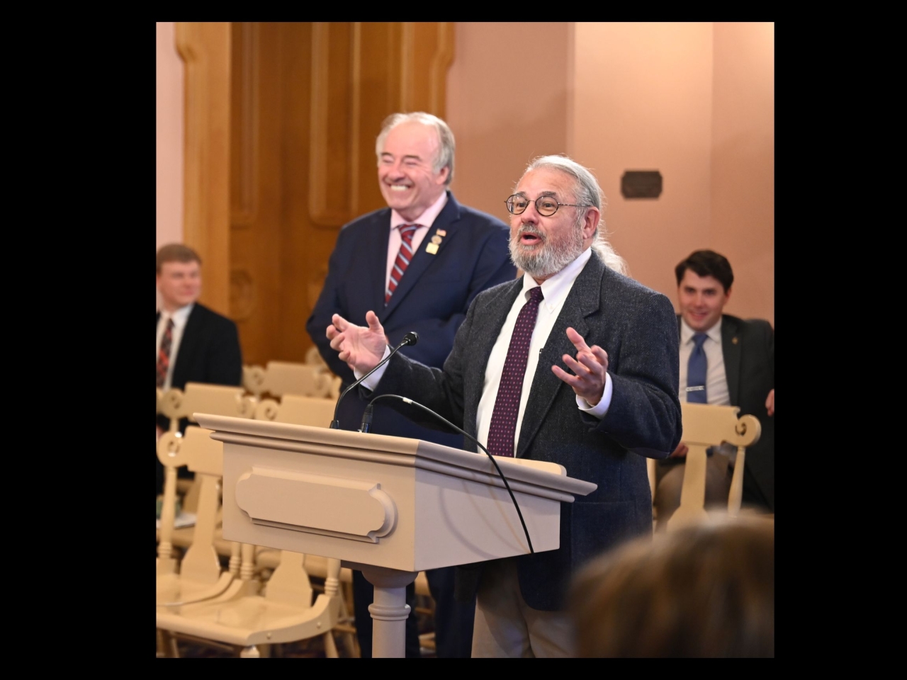 State Rep. Jamie Callender (R-Concord) provides sponsor testimony on House Bill 61, which would designate James A. Garfield Day.