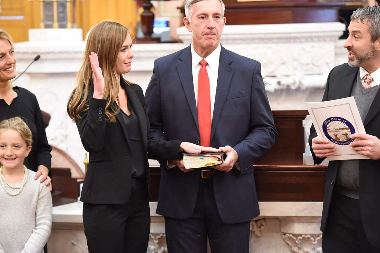 Rep. Powell being sworn into the Ohio House of Representatives