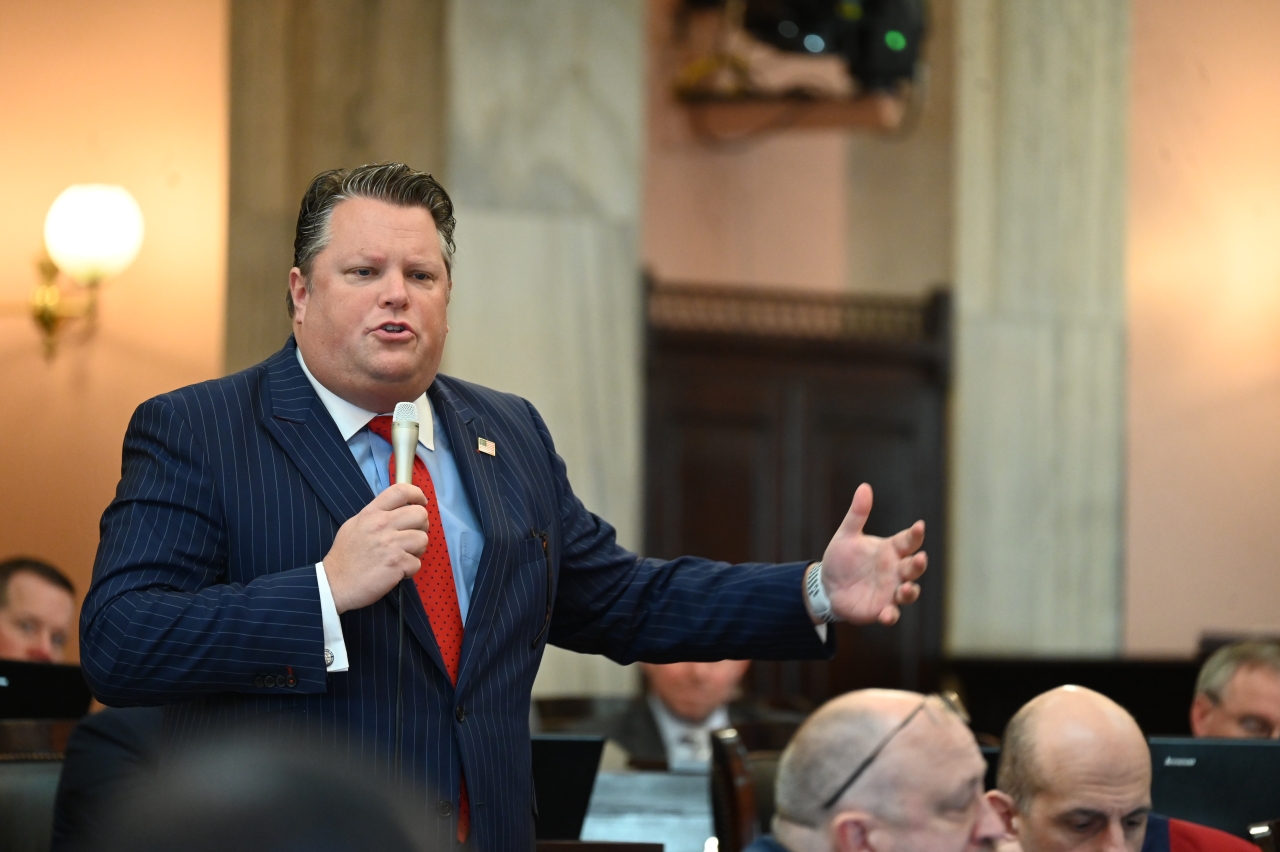 Rep. Cross speaks during House session.