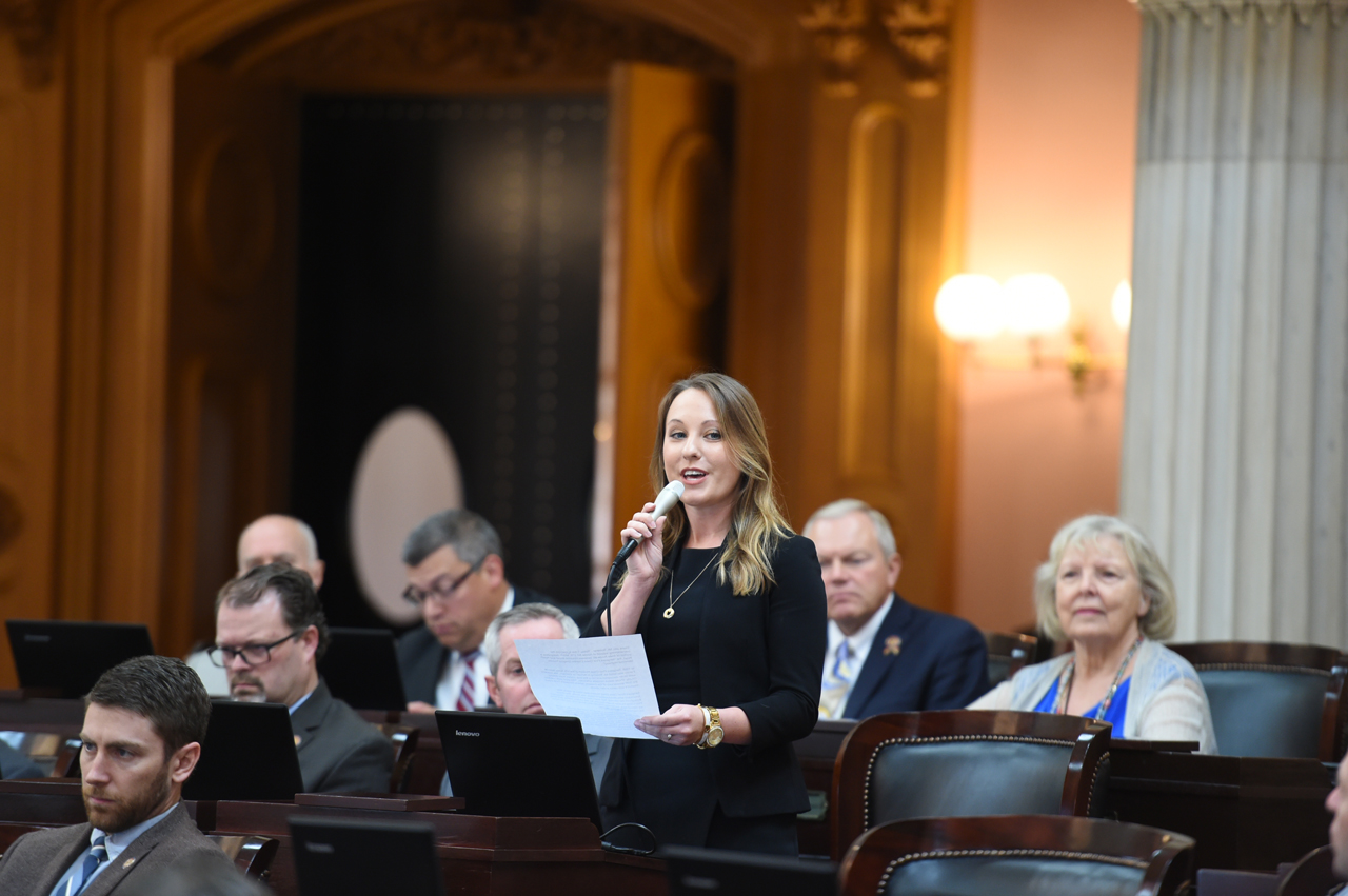 Representative Manchester speaks to House Bill 276, which designates a portion of State Route 66, between Houston Road and Roeth Road, the "Sergeant First Class Charles Gregory Huston Memorial Highway".