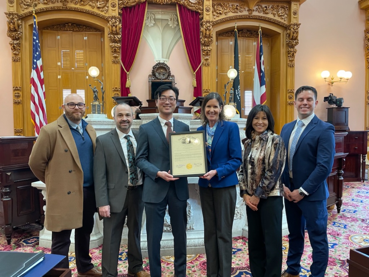 Rep. Richardson congratulates Kazuki â¿¿Rayâ¿ Hatarei and Matt Burkley of Tomita USA, Inc. for being named a 2021 Honda North American Indirect Procurement Supplier Award recipient.