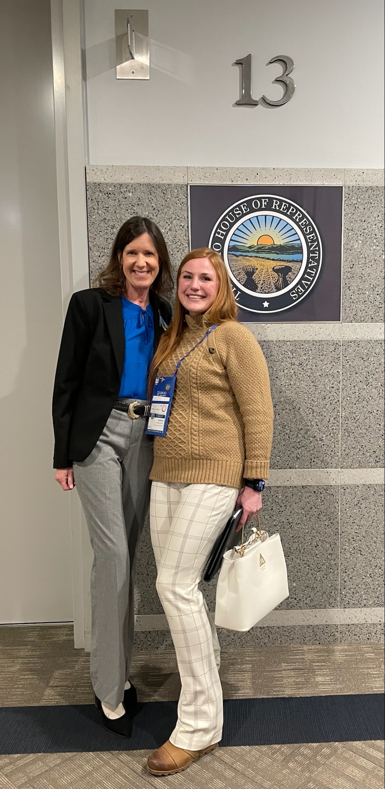 Representative Richardson meets with Andrea White, a local realtor.