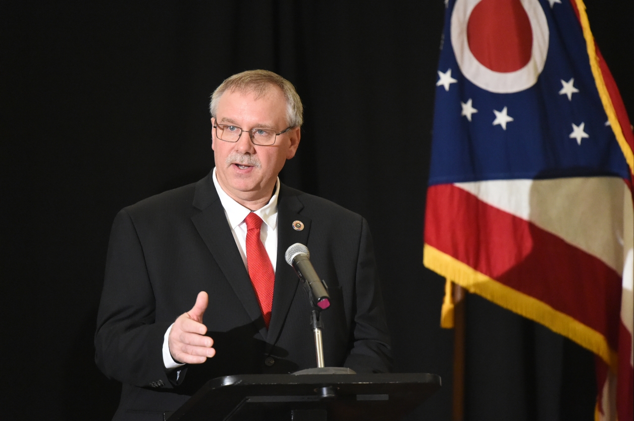 Rep. Jones speaks at a press conference.