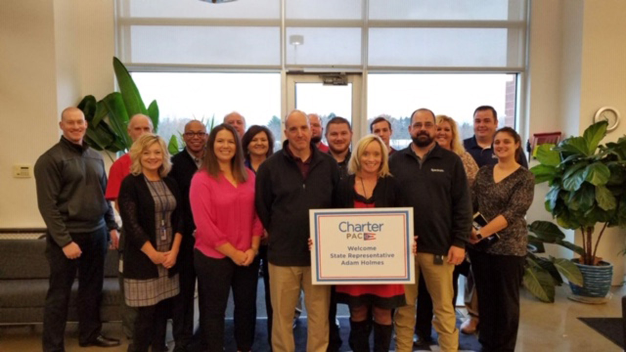 Rep. Holmes attends the Charter Communications's town hall meeting on broadband expansion.