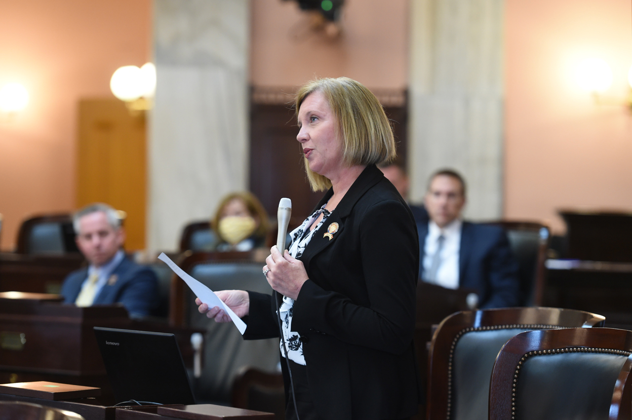 Representative Abrams speaks on the House Floor.