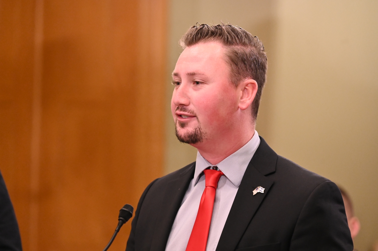 Rep. Hall provides testimony on House Bill 265, legislation to protect first responders by exempting certain sensitive information from disclosure under public records law.