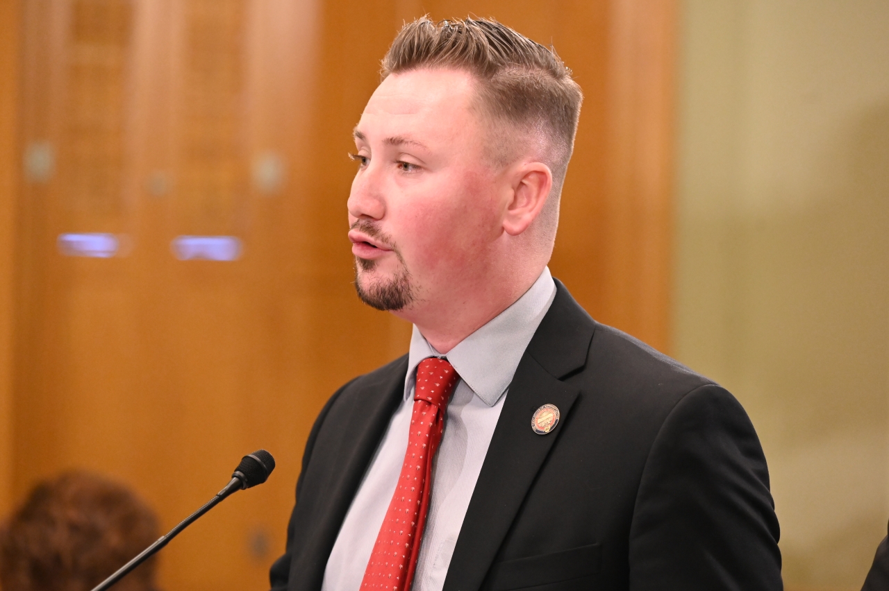 Rep. Hall testifies during a House Ways and Means Committee meeting.