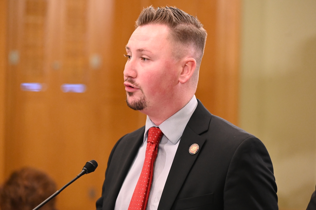 Rep. Hall testifies during a House Ways and Means Committee meeting.