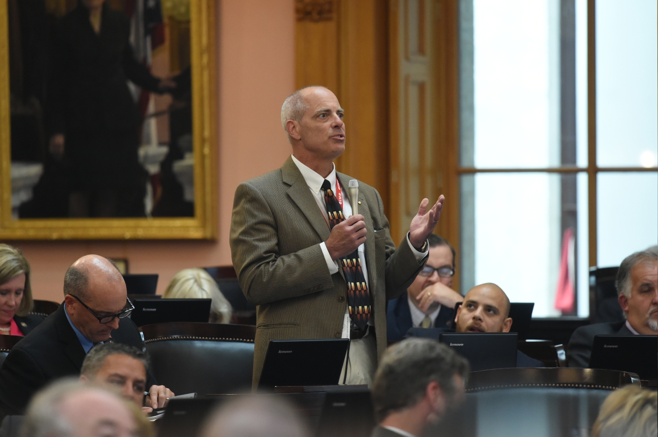 Rep. Bird speaks on the House floor during session.