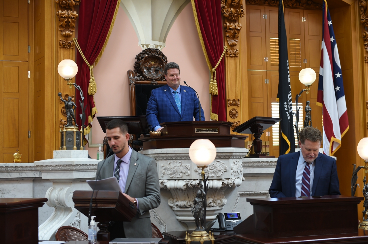 Rep. Lampton presides over a non-voting House session.