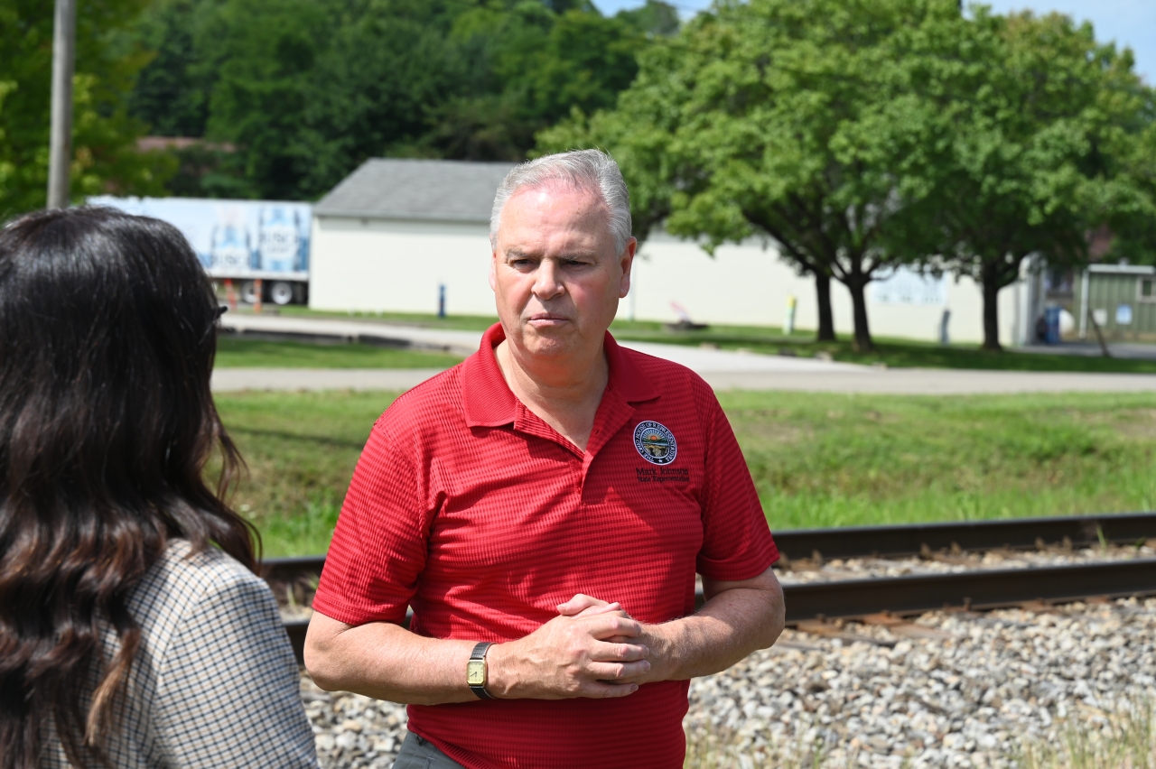 Rep. Johnson tours a brownfield site.
