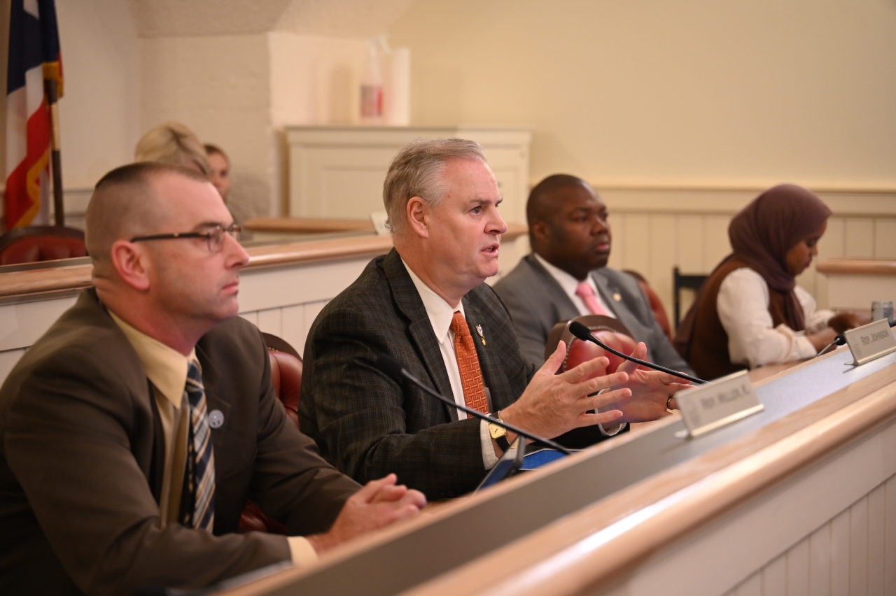 Rep. Johnson asks a question during committee.