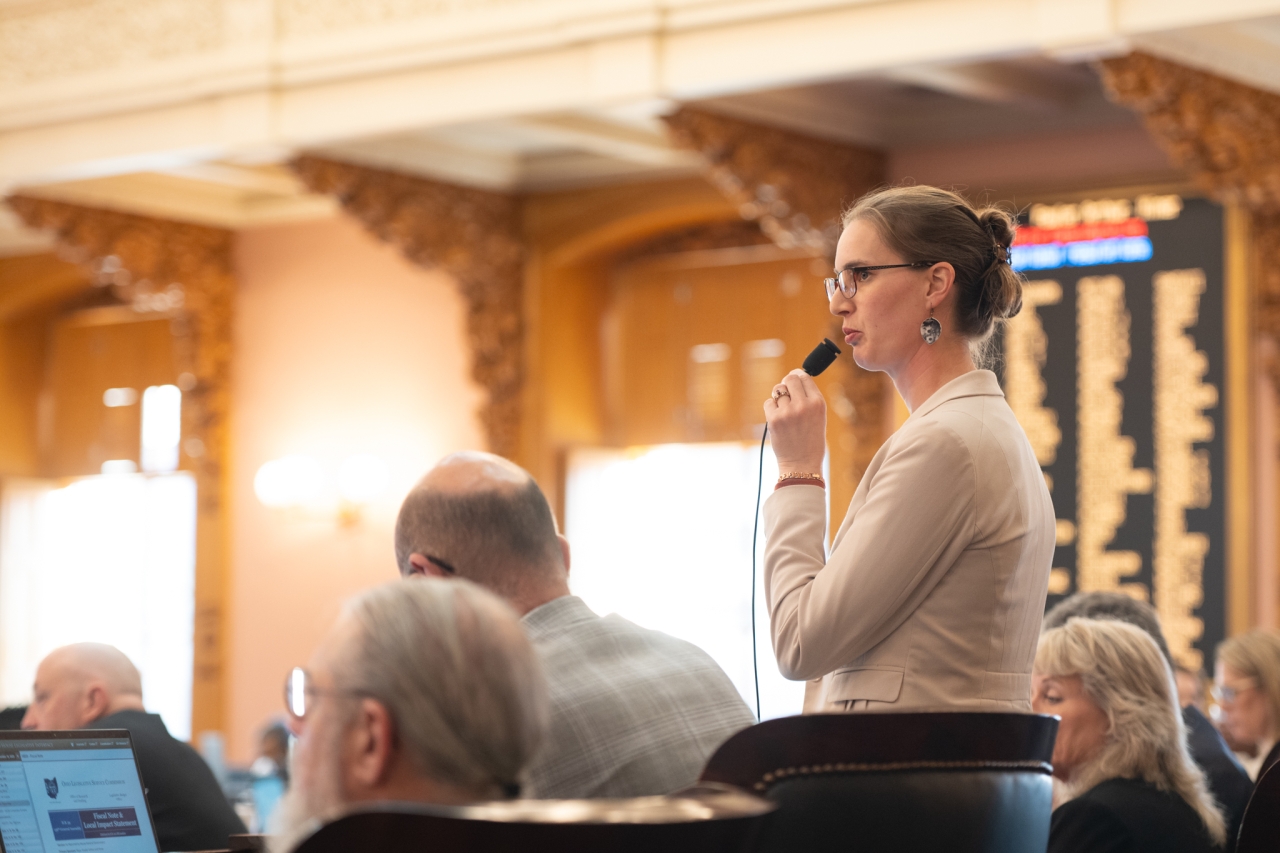 Rep. Fowler-Arthur speaks on the House floor during session
