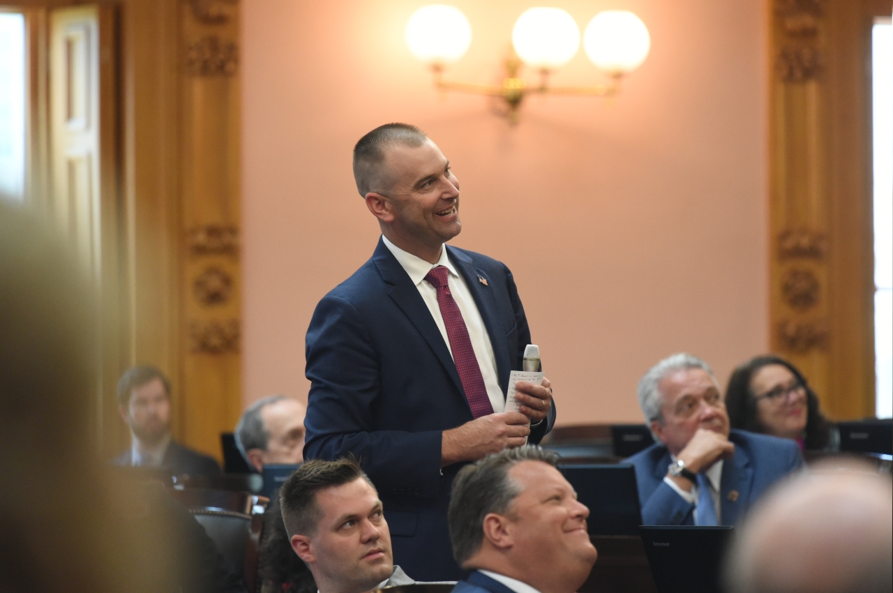 Rep. Miller speaks on the House floor as a newly-appointed state representative.