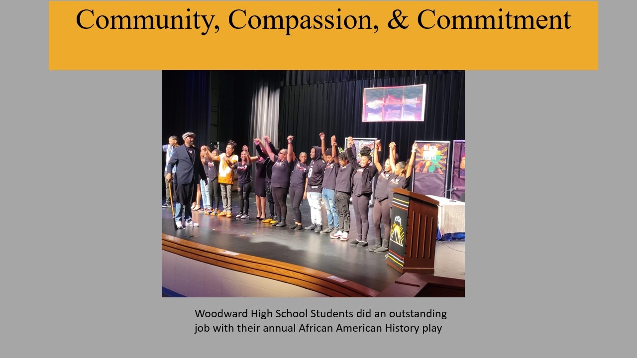 Woodward High School Students performing their Annual African American History play