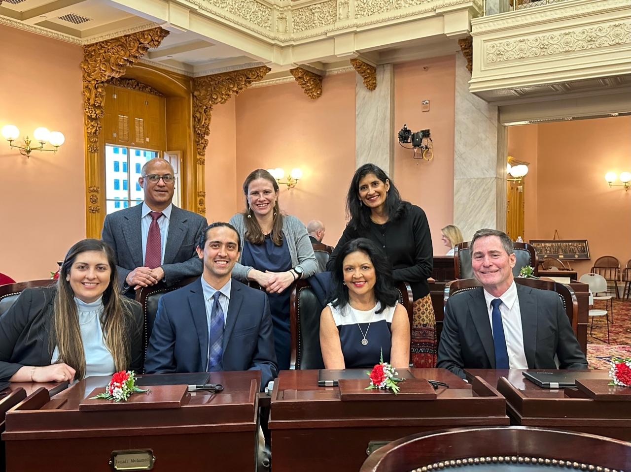 Rep. Somani with her family after she is sworn in as State Representative for the 135th General Assembly