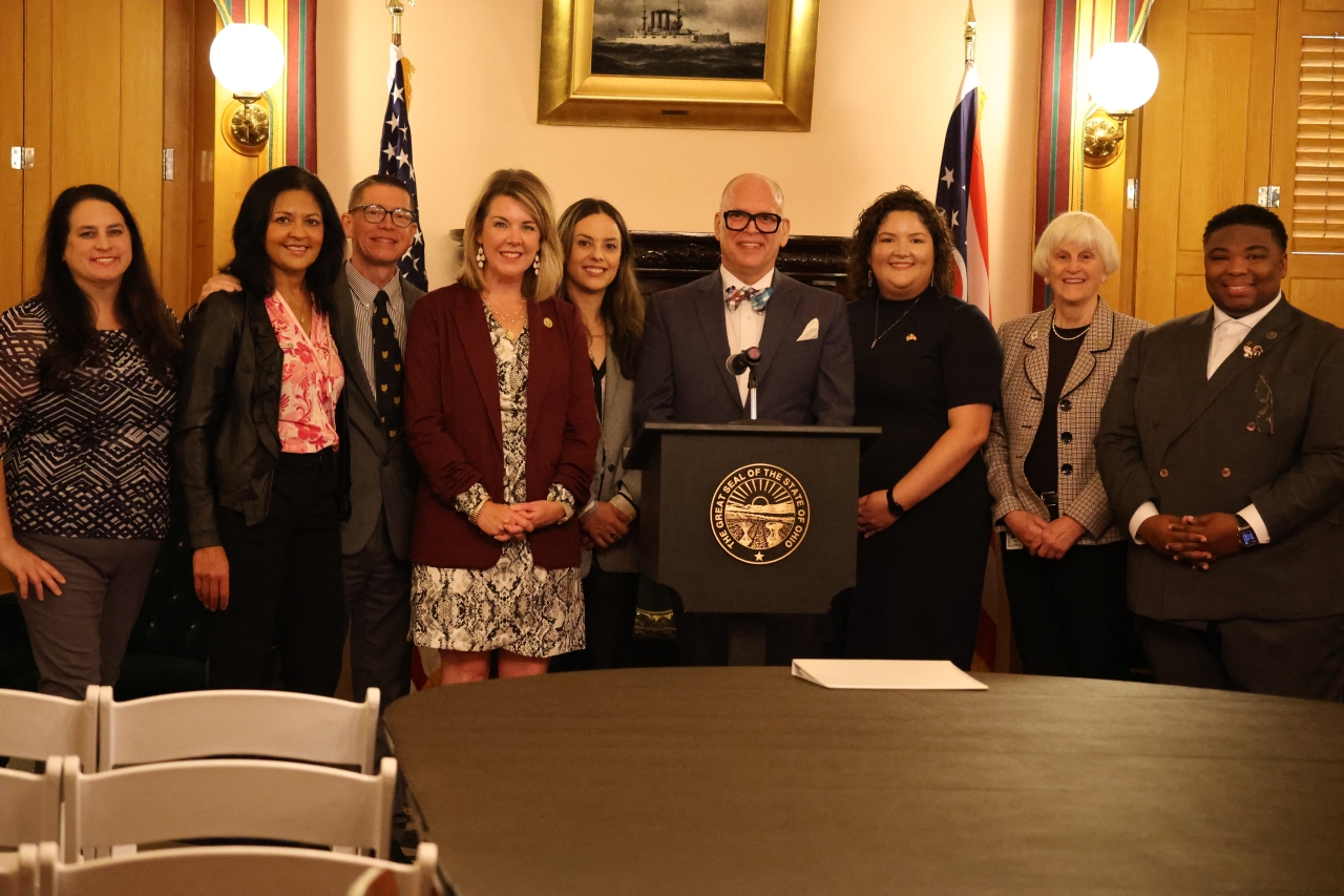 Rep. Somani attends a press conference alongside Jim Obergefell to support House Bill 332, The Marriage Equality Act.