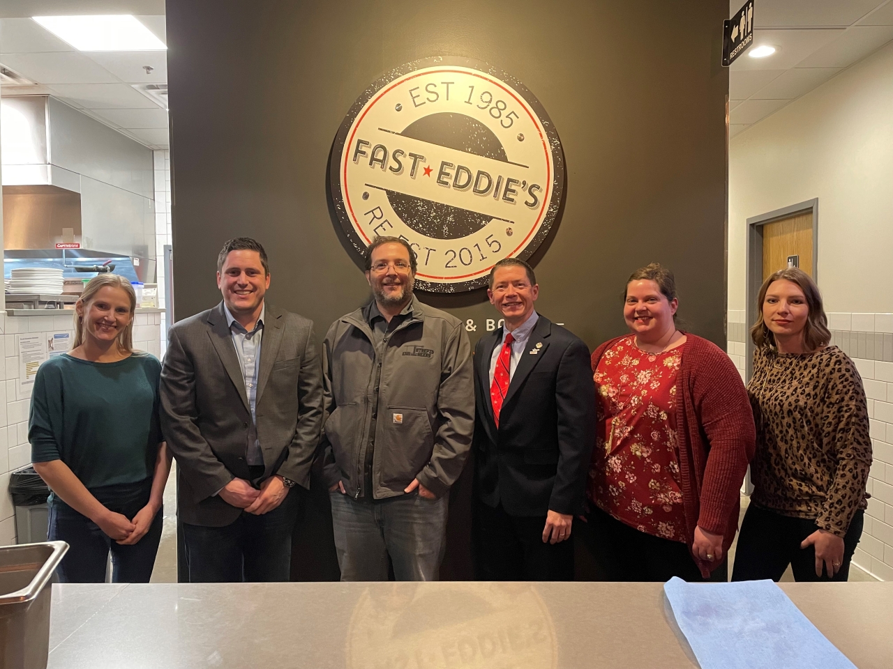 Rep. Brennan after a Q/A with members of the Parma Young Professionals Group at Fast Eddie's in Parma.