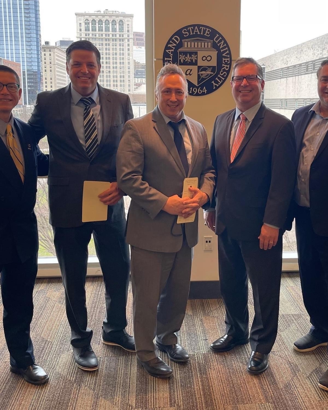 Rep. Brennan with Parma Councilman Mark Casselberry, County Councilman (now Parma Law Director) Scott Tuma, Parma Mayor Timothy DeGeeter, and others.
