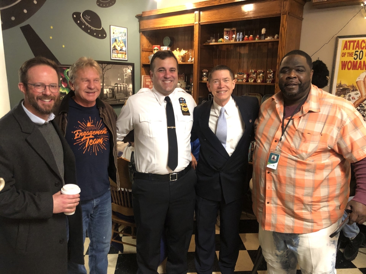 Rep. Brennan attending Coffee with a Cop in Cleveland's ward 17 with Councilmen Charles Slife and Danny Kelly.