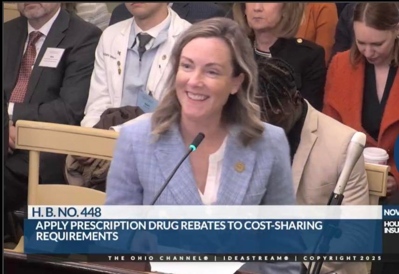 Testifying in committee for HB448 to decrease prescription drug costs