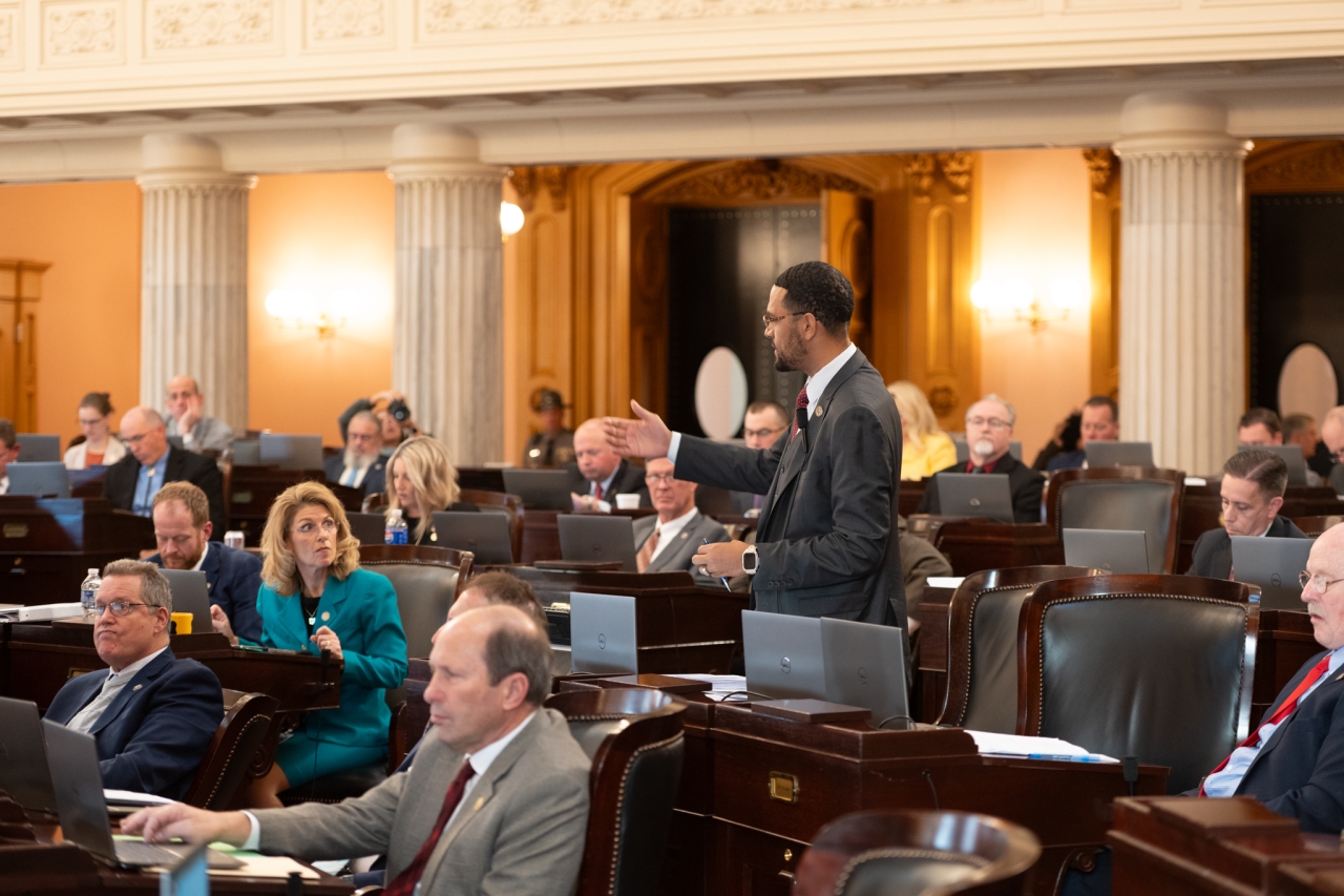 Rep. Williams speaks on the House floor during session