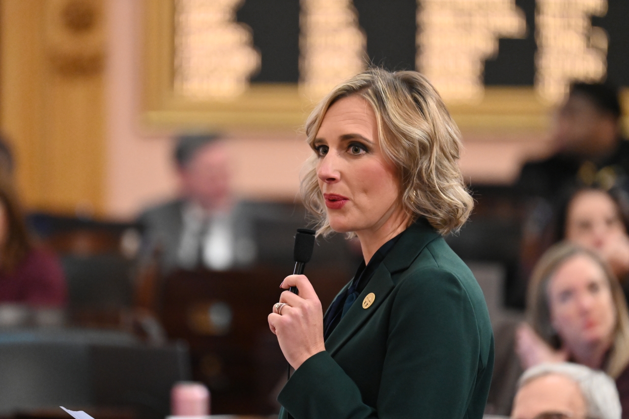 State Rep. Monica Robb Blasdel speaking on the House floor during session.
